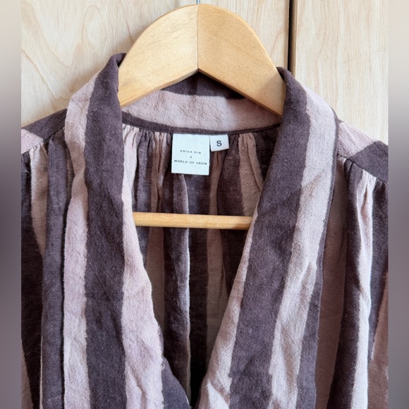 Striped Women's Top - Brown and Cream - Picture 5 of 5